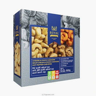 Royal Cashew 3in1 Cashew Nuts Gift Pack In Plastic Container - Box 500g Buy Online Grocery Online for specialGifts
