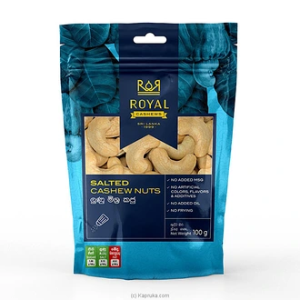 Royal Cashew Salted Cashew Nuts Pack 100g - Snacks And Sweets  Online for none
