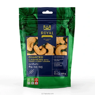 Royal Cashew Roasted Cashews With Tangy Curry Leaves Pack 100g -  Online for none