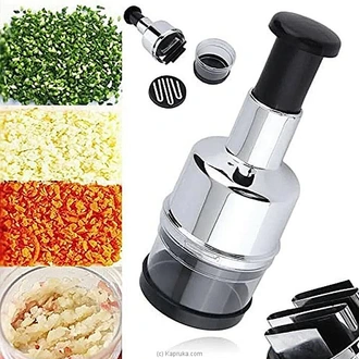 Silver Stainless Steel Onion Garlic Hand Press Chopper - STR  Online for none