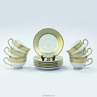 JEWEL CREAM 12 PCS TEA SET  - DEF2-TE012-0-03203-00 Buy Dankotuwa Online for specialGifts
