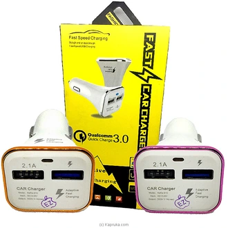 QUALCOMM Car Charger 2 USB 3.0 Fast Car Adapter - 1 Unit Buy Automobile Online for specialGifts