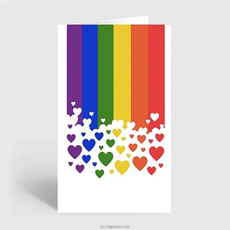 `rainbow Hearts` Greeting Card  Online for none