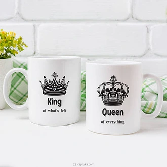 Queen Of Everything - King Of Whats Left Couple Mug Set 11 Oz  Online for none