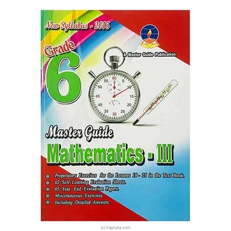 Master Guide Grade 6 Mathematics Workbook (III) - English Medium  Online for none