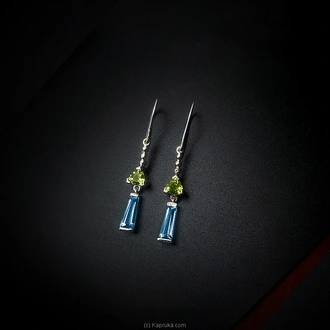 Tash Gem And Jewellery Peridot And Topaz Pure Silver Earrings TS- KA1 at Kapruka Online