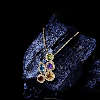 Tash Gem And Jewellery Cluster Multicolored Pure Silver Necklace  Online for none