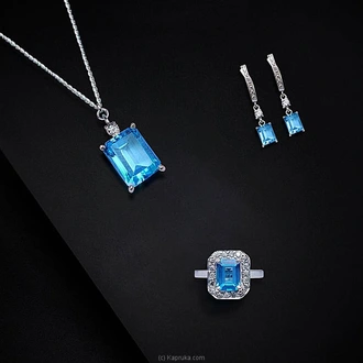 Tash Gem and Jewellery Blue Topaz Square Set Buy Tash Gem and Jewellery Online for specialGifts