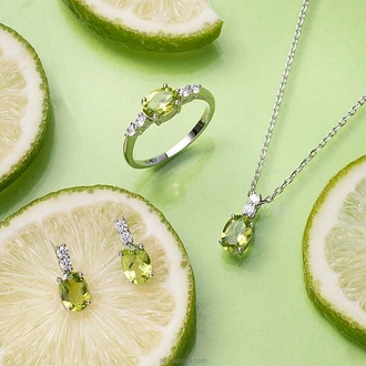 Chamathka Suri Sterling Silver Peridot Fullset  Online for none