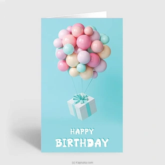 Happy Bday With Balloons Greeting Card  Online for none