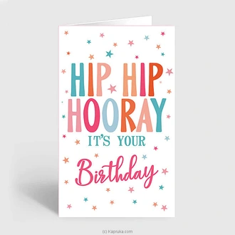 Hip Hip Hooray Bday Greeting Card  Online for none