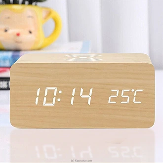 Wooden Alarm Clock With Wireless Charging - Digital Clock - STR Buy On Prmotions and Sales Online for specialGifts