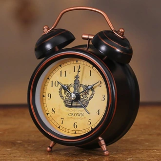 Crown Alarm Clock- Children Retro Metal Alarm Lock- Creative Mute Alarm Clock Buy Best Sellers Online for specialGifts