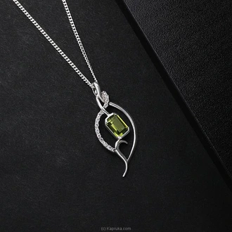 TASH GEM AND JEWELLERY OCTAGON PERIDOT SILVER NECKLACE TS-KA20 -  Online for none