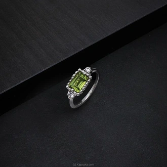 TASH GEM AND JEWELLERY RECTANGULAR PERIDOT SILVER RING TS-KA25 -  Online for none