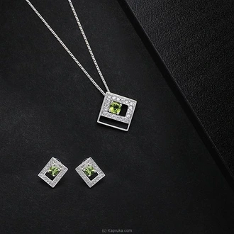 TASH GEM AND JEWELLERY GEOMETRIC PERIDOT JEWELLERY SET TS-KA28 -  Online for none