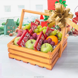 Fruits And Chocolate Delights In A Wooden Tray Treat  Online for none