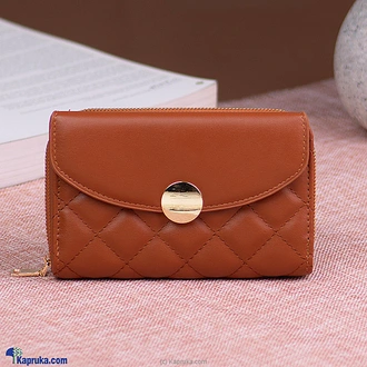 Slim Small Wallet With Zipper Coin Pocket - Brown  Online for none