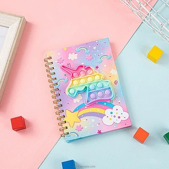 Pop It Unicorn A5 Notebook Anti Stress Relieve Children Sensory Toy Silicon Pop It Notebook 80 Pages Finger Push Bubble Diary For Kids at Kapruka Online