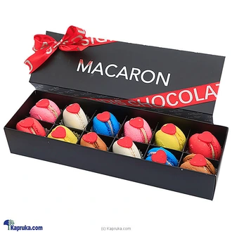 VALENTINE FRENCH MACARONS 12 PIECE CHOCOLATE BOX (GMC)  Online for none