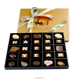 Happy New Year 25 Piece Classic Wooden Chocolate Box(gmc)  Online for none