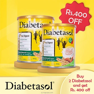 2 Tins Of Diabetasol Creamy Almond 360g - Special Offers  Online for none