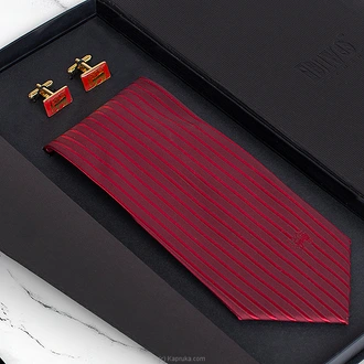 STONE N STRING SRI LANKA FLAG CUFFLINKS AND TIE SET FOR MEN - X0  Online for none