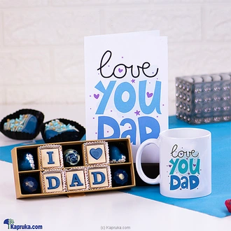 Dad`s Love Pack -  JAVA I LOVE DAD 10 Piece Chocolate Box With Love You Dad Greeting Card And Love You Dad Mug Buy Best Sellers Online for specialGifts