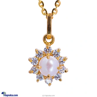Mallika hemachandra 22kt gold pendant set with pearl and cubic z  Online for none