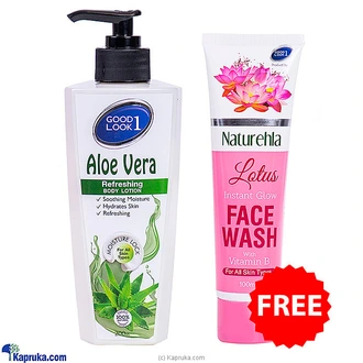GOOD LOOK ALOE VERA BODY LOTION 200ml WITH FREE LOTUS INSTANT GL  Online for none