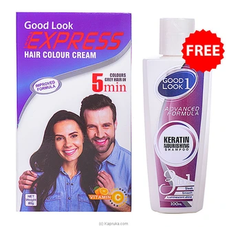 GOOD LOOK EXPRESS HAIR COLOUR CREAM 80g (BLACK) WITH FREE ADVANC  Online for none