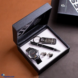 Luxurious Essentials Gift Set - Men's Watch , Cufflink Set, Signature Pen With Key Tag at Kapruka Online