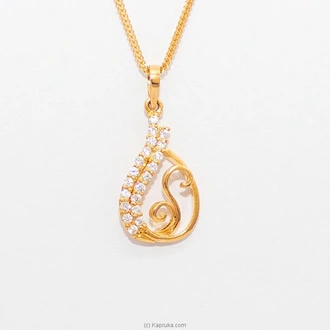 Swarna Mahal Pendant In 22kt Yellow Gold Studded With Swarovski  Online for none