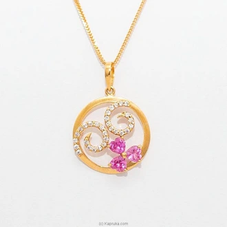 Swarna Mahal Pendant In 22kt Yellow Gold With Swarovski Zirconia  Online for none