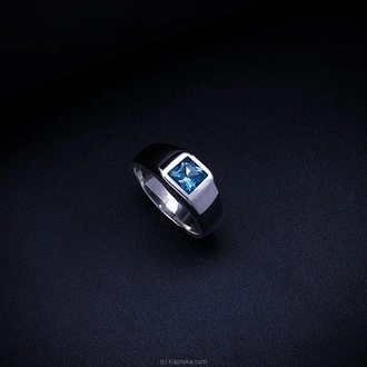 TASH GEM AND JEWELLERY Square Blue Topaz Mens Ring TS-KA71 - Tas  Online for none