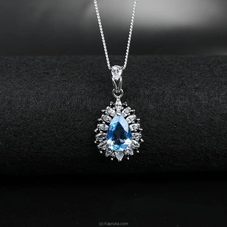 TASH GEM AND JEWELLERY Pear Blue Topaz Cluster Necklace TS-KA76  Online for none