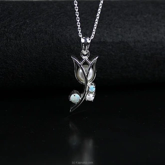 TASH GEM AND JEWELLERY Pearl And Opal Silver Tulip Necklace TS-KA81 Buy Tash gem and jewelry Online for specialGifts