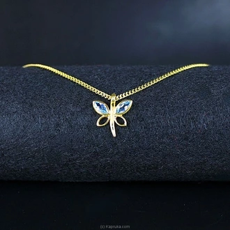 TASH GEM AND JEWELLERY Blue Topaz Butterfly Necklace In Pure Silver With 22k Gold Plating TS-KA91 Buy Tash gem and jewelry Online for specialGifts