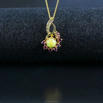 TASH GEM AND JEWELLERY Opal And Pink Tourmaline Necklace In 22k Gold Plating TS-KA94 Buy Tash gem and jewelry Online for specialGifts