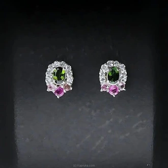 TASH GEM AND JEWELLERY Natural Tourmaline Pure Silver Studs TS-K  Online for none