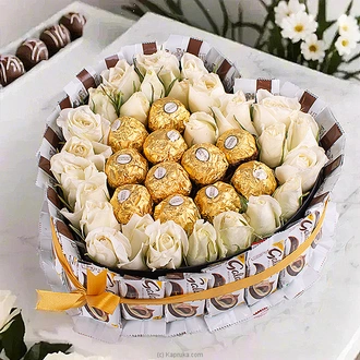 Whispers Of Affection Heart Box-fresh White Rose  Online for none