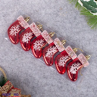 Christmas Stocking X-mas Tree Decortaions - Set Of 6 Santa Socks  Online for none