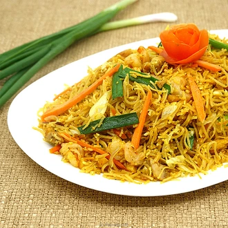 Chinese Stir Fried Noodles With Chicken Prawn  Online for none