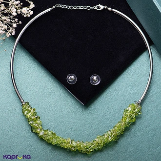 Stone N String Peridot Necklace Set Buy Stone N String Online for specialGifts