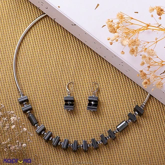 Stone N String Hematite Necklace Set Buy Stone N String Online for specialGifts