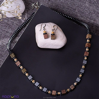 Stone N String Hematite And Picture Jasper Necklace Set Buy Stone N String Online for specialGifts