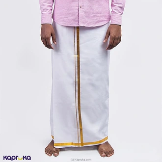 Cotton Men s White Regular Vetti Buy diwali Online for specialGifts