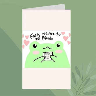 Frog Wants To Be Friends Greeting Card  Online for none