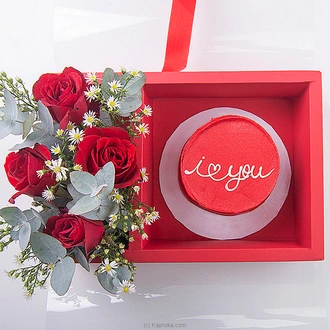 Eternal Love Kapruka Cake With Fresh Red Roses Gift Combo Buy Best Sellers Online for specialGifts