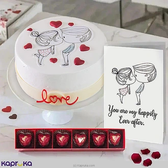 You Are My Happily Ever After Cake  with Chocolate and Greeting Card Buy valentine Online for specialGifts